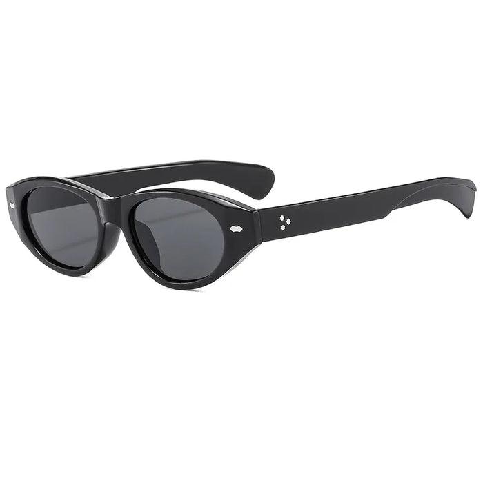 Retro Small Oval Sunglasses Women Men Rivets Shades Fashion Eyewear Luxury Sun Glasses UV400 Brand Oculus Female Gafas