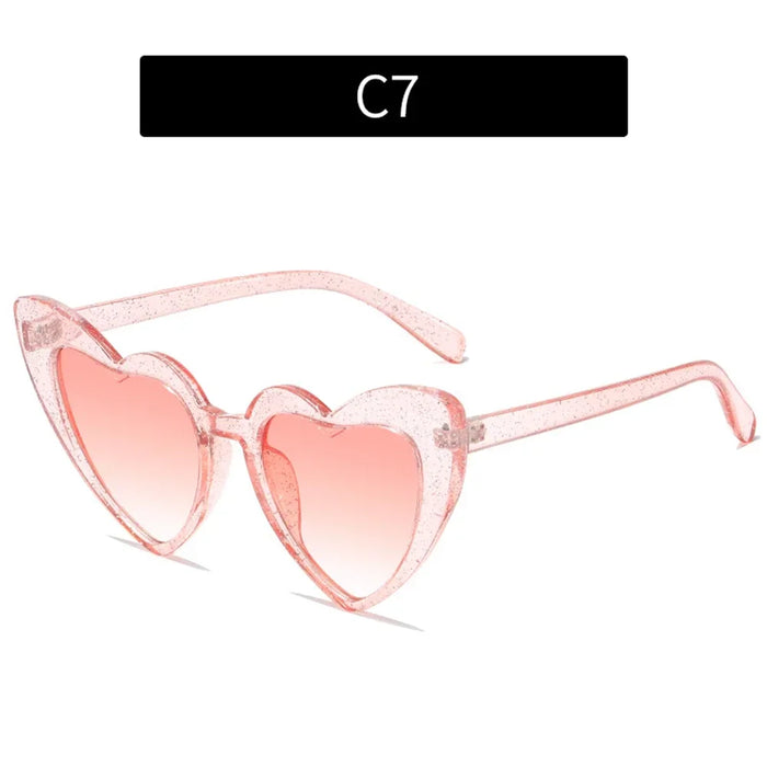 1PC Luxury Heart Shaped Sunglasses Big Frame Love Effect Sun Glasses Retro Women  lana del rey Eyewear UV400 Protection