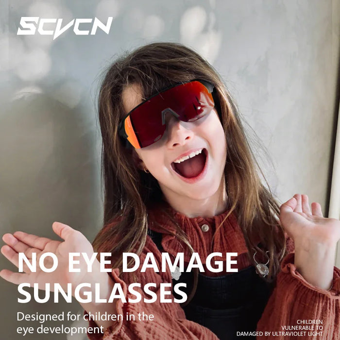 SCVCN Children Cycling Sunglasses Outdoor Road MTB Bike Eyewear Teenager Girls Boy Hiking Running Glasses Sports UV400 Goggles