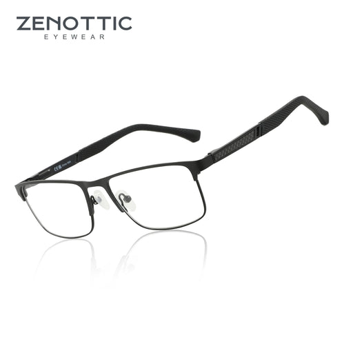 ZENOTTIC Lunettes de lecture anti-lumière bleue pour hommes, monture métallique carrée tendance de haute qualité, anti-reflet, pour presbytes