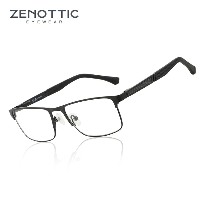 ZENOTTIC Anti Blue Light Reading Glasses for Men Computer Readers Trendy Square High-quality Metal Frame Anti Glare Presbyopic