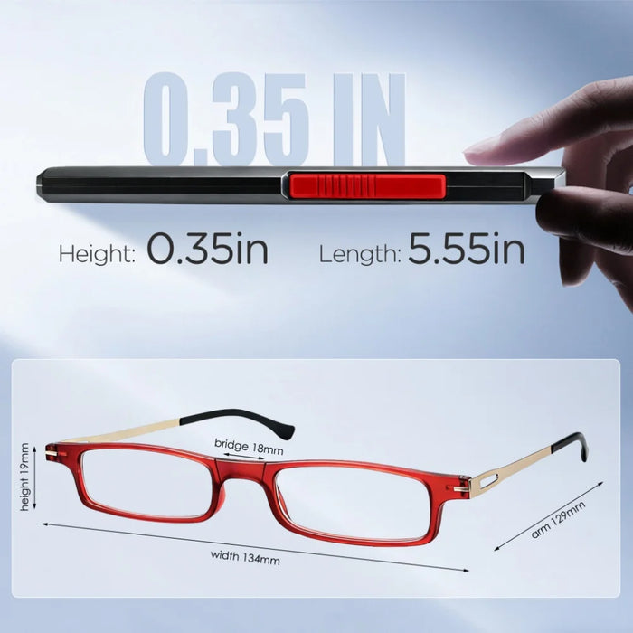 Reading Glasses Women Men TR90 Blue Light Blocking Anti UV/Eyestrain Foldable Compact Readers Ultra Thin Lightweight Folding
