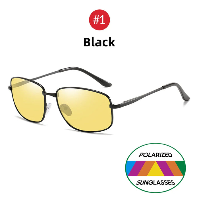 VIVIBEE Polarized Night Vision Glasses for Men Driving 2026 Metal Frame Yellow Nightvision UV400 Women Goggles