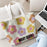 Fashion M-Mary Quant Storage Bags 2-Piece Canvas Tote Bag Set with Zipper Pouch Large Capacity Shopping Travel Bag