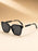 Gafas de sol de ojo de gato cuadradas de alta gama con costura de borde dorado en las patas, gafas de sol de lujo ligero para mujer