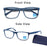 Lunettes de lecture extra-larges pour hommes et femmes. Monture carrée classique. Lunettes anti-lumière bleue avec verres de prescription.
