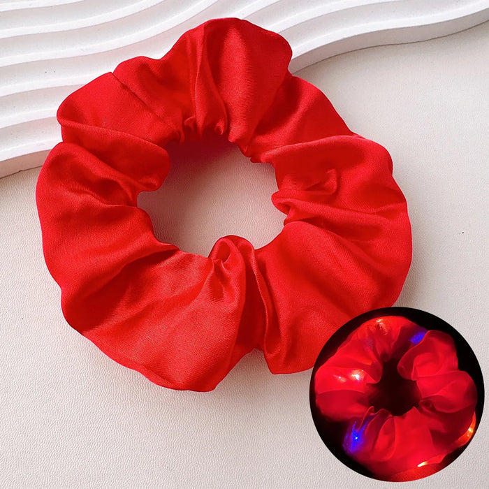 Light Up Scrunchies, LED Scrunchies Hair Bands, Elastic Glow in the Dark Srunchies Rave Accessories for Women Birthday Halloween