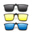 Gafas de sol VIVIBEE cuadradas con clip abatible, polarizadas, espejo azul, para conducir, lentes grises UV400 fotocromáticas, clips de visión nocturna