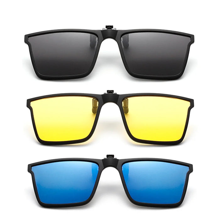 Gafas de sol VIVIBEE cuadradas con clip abatible, polarizadas, espejo azul, para conducir, lentes grises UV400 fotocromáticas, clips de visión nocturna