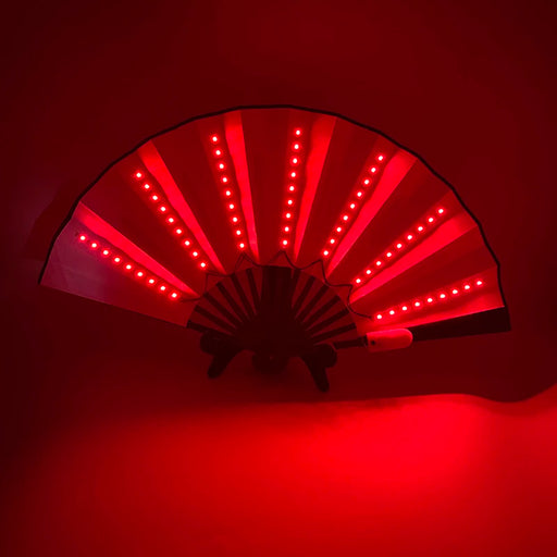 Ventilador LED plegable luminoso Ventilador de luz bailarina Intermitente para espectáculos de música nocturna Accesorios de rave para festivales Fiesta que brilla en la oscuridad