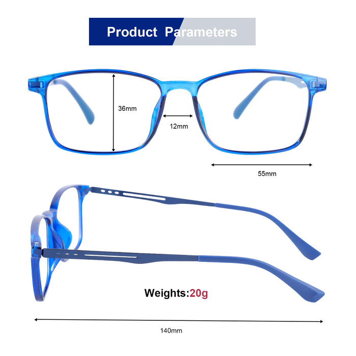 Titanium Alloy Reading Glasses Men Women Light&Thin Anti Blue Light Blocking Presbyopic Eyeglasses Flexible Square Computer Lens