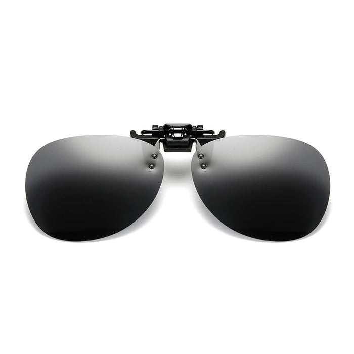 VIVIBEE Rimless Pilot Flip Up Clip on Sunglasses Oversized Men Polarized Clips Aviation Big Size Driving Women UV400 Glasses