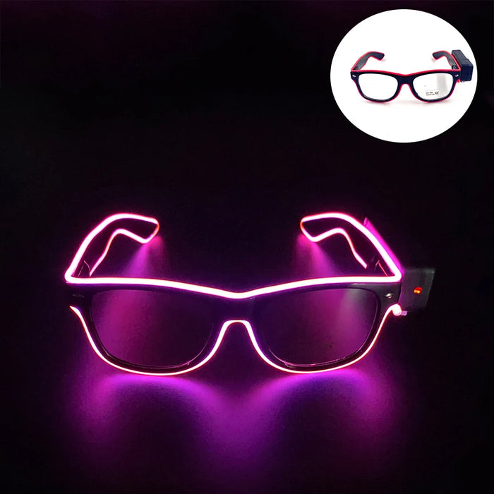 Nouvelles lunettes lumineuses LED sans fil pour festival, rave, soirée, lunettes de soleil mosaïque lumineuses néon, lunettes de club disco