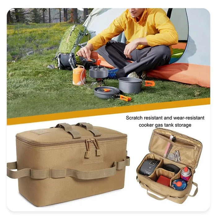Sac de rangement pour bouteille de gaz de camping extérieur, grande capacité, pour piquets de tente, outils, cartouche de gaz, ustensiles de cuisine de pique-nique