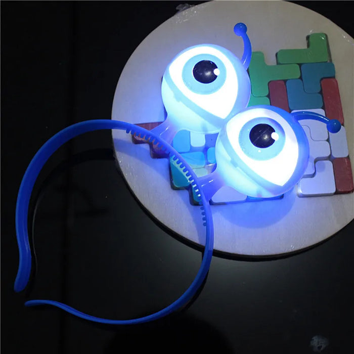 10pcs  Alien Eyes LED Flashing Headband Light Up Blinking Hairband Rave Glow Party Wedding Birthday Cosplay Halloween Christmas