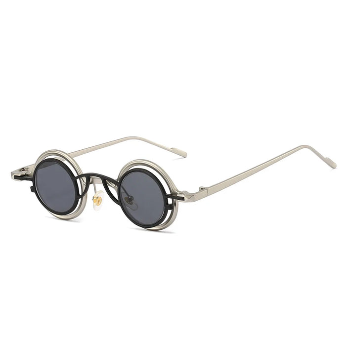 Nouvelles lunettes de soleil rondes rétro deux en un en titane pur pour femme, style Y2K, personnalité steampunk, haute qualité, pour homme, Gafas De Sol UV400