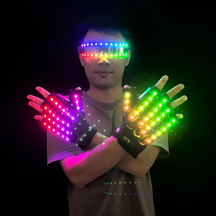 Gafas futuristas cyberpunk luminosas Rave Gafas iluminadas cibernéticas Visor LED que brilla para accesorios de espectáculo de música EDM