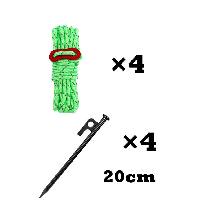 Estacas de Tienda de Campaña de Calidad S45C, Clavijas de Tierra de Acero, Cuerda Utilitaria de Paracord de Núcleo de Nylon para Camping, Jardín, Senderismo