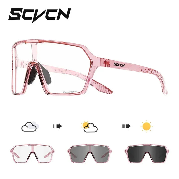 SCVCN New Photochromic Cycling Sunglasses Road Mtb Bike Glasses UV400 Sports Running Drving Goggles Men Women Bicycle Eyewear