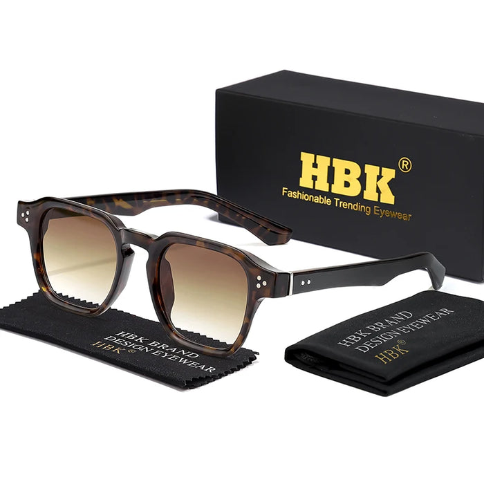 HBK New Fashion Sunglasses Men Vintage Square Gradient Sun Glasses Outdoor Sports Party Vacation Travel Driving Eyeglasses