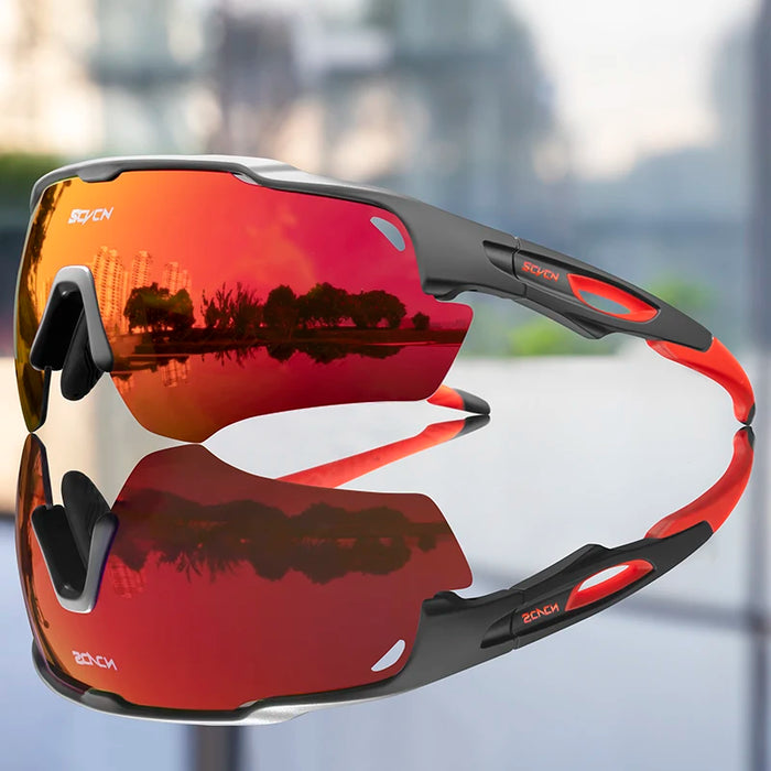 SCVCN Outdoor Bicycle Photochromic Glasses Men Cycling Glasses Polarized Cycle Sunglasses MTB UV400 Goggles Woman Bike Eyewear
