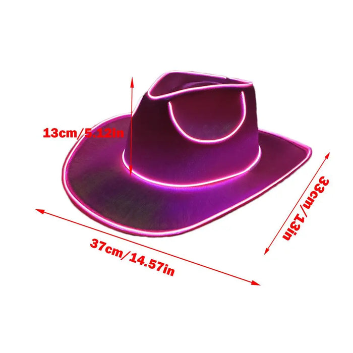 Chapeaux lumineux pour adultes, coiffes de fête, chapeau de cowboy lumineux LED, chapeau de cowboy lumineux à piles, chapeau de cowboy scintillant.