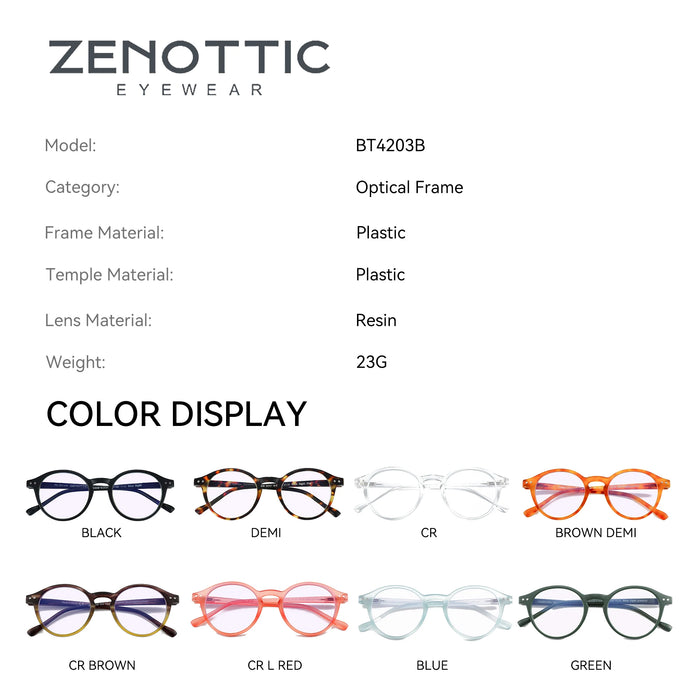 ZENOTTIC 2026 Retro Reading Glasses Anti Blue Light Blocking Readers Fashion Lightweight Eyeglasses Women Men Diopter 0 to 4.0