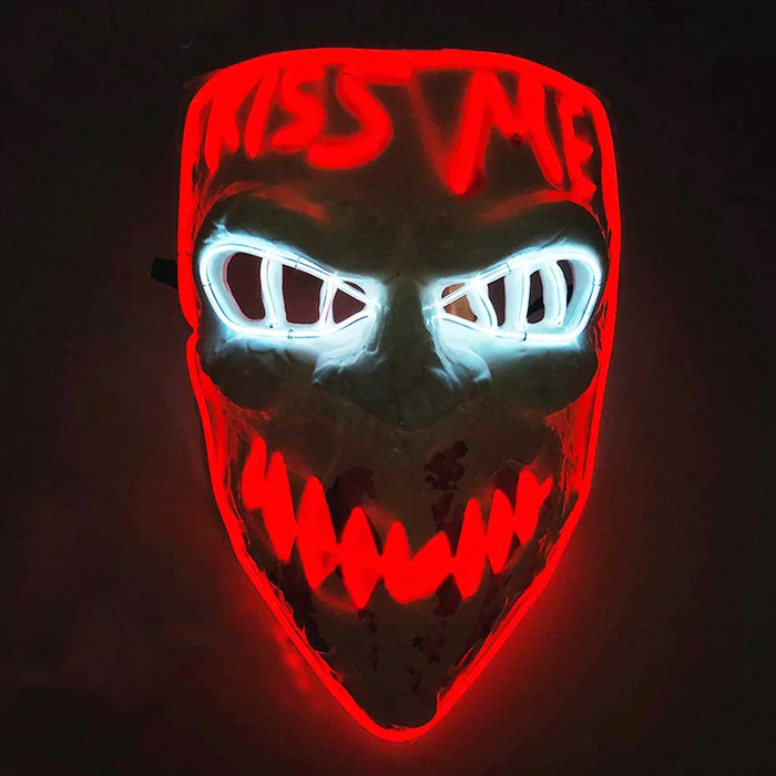 Máscara LED luminosa V de Vendetta, máscara facial completa anónima que brilla en la oscuridad para fiestas, raves, Halloween, cosplay y accesorios de disfraces.