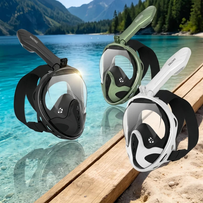 Professional Snorkeling Diving Mask Underwater Scuba Full Face Snorkel Mask Anti Fog Goggles for Kids Adult Swimming Equipment