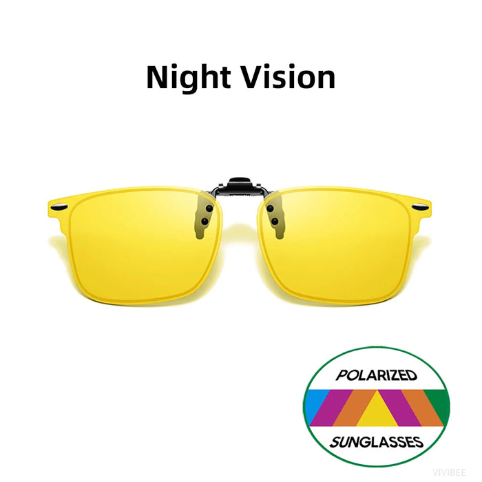 VIVIBEE Lunettes de soleil polarisées à clipser relevables et sans monture pour la conduite de nuit anti-éblouissement, avec verres de mode effet miroir vert