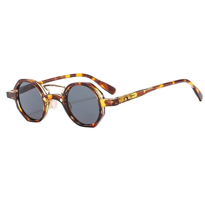 Lunettes de Soleil Rondes Vintage pour Femmes, Mode, Verres Clairs Océan, Protection UV400, Rivets, Hommes, Oculus