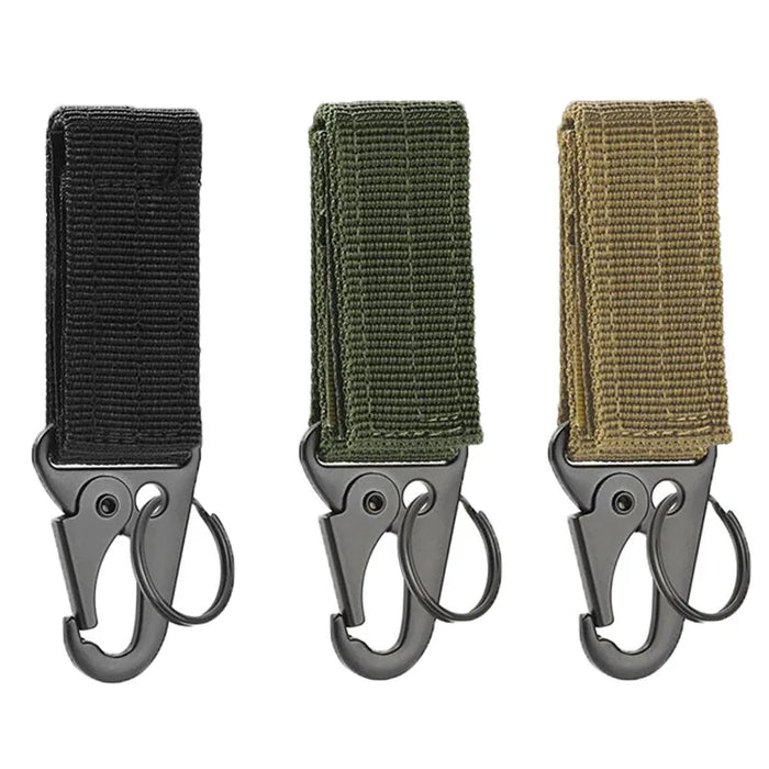 1-3 PIEZAS. Hebilla táctica colgante Molle de nailon con mosquetón, cinturón, llavero triangular para escalada al aire libre, camping, herramienta y accesorio