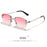 HBK Square Rimless Sunglasses Women Retro Metal Sun Glasses Men Luxury Party Business Gradient Shades 2024 Summer Style