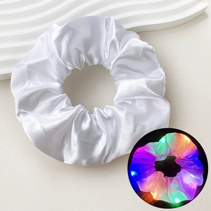 Light Up Scrunchies, LED Scrunchies Hair Bands, Elastic Glow in the Dark Srunchies Rave Accessories for Women Birthday Halloween