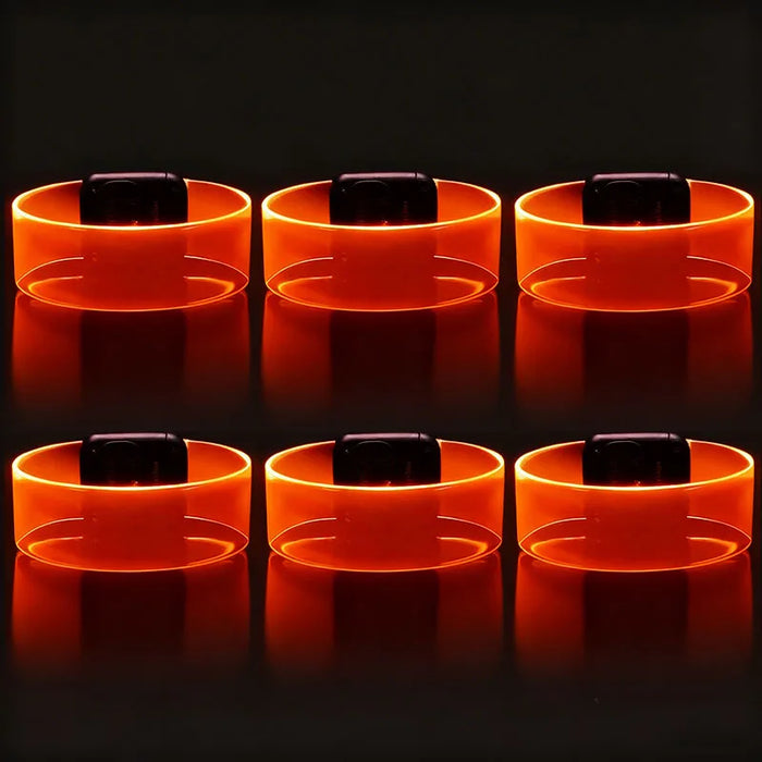 6-60Pcs LED Bracelets for Party Glow in The Dark Flashing Wristband 3 Modes Adjustable Light Up Armband for Wedding Party Favors