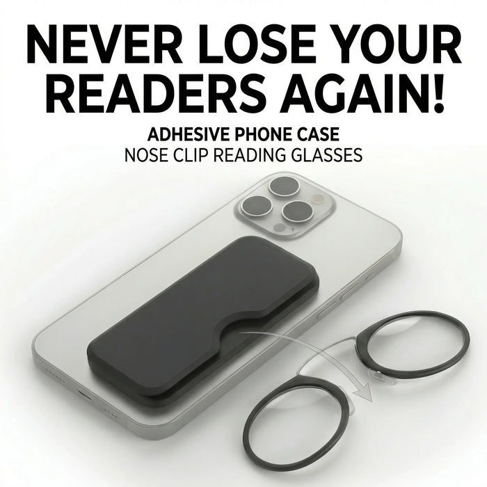 Portable Nose Clip Reading Glasses Men Women Mini Legless Presbyopic Eyeglasses Stick On Phone Case Wallet Pocket Reader Glasses