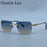 Y2K Rimless Square Sunglasses Men 2026 Luxury Vintage Punk Sun Glasses Hip Hop Metal Frame Steampunk Shades Leopard Head Eyewear