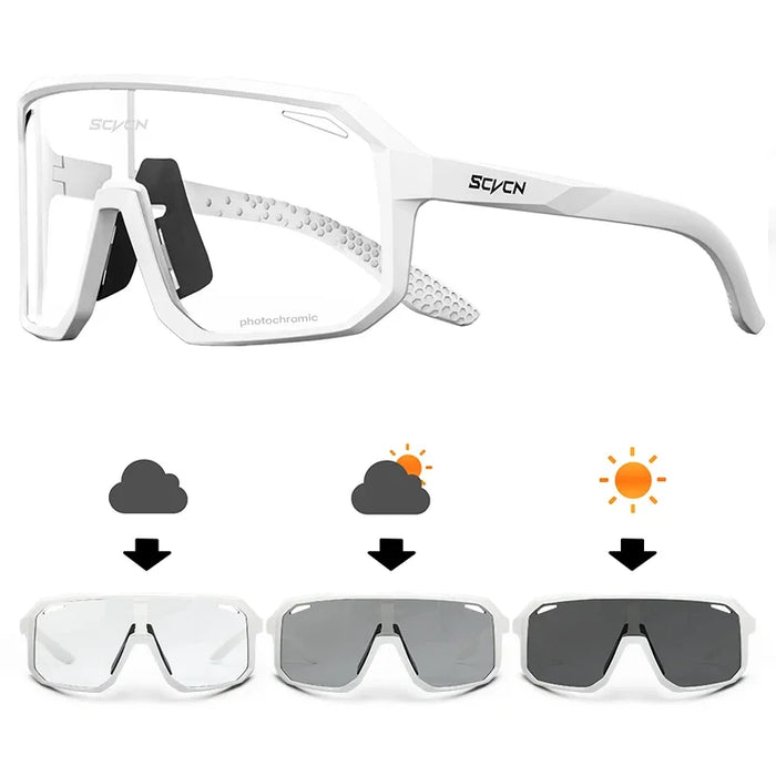 Scvcn Cycling Glasses Photochromic Mens Bike Sunglasses for Mountain Bicycle Eyewear Cycle Goggles Sports UV400 Polarized MTB