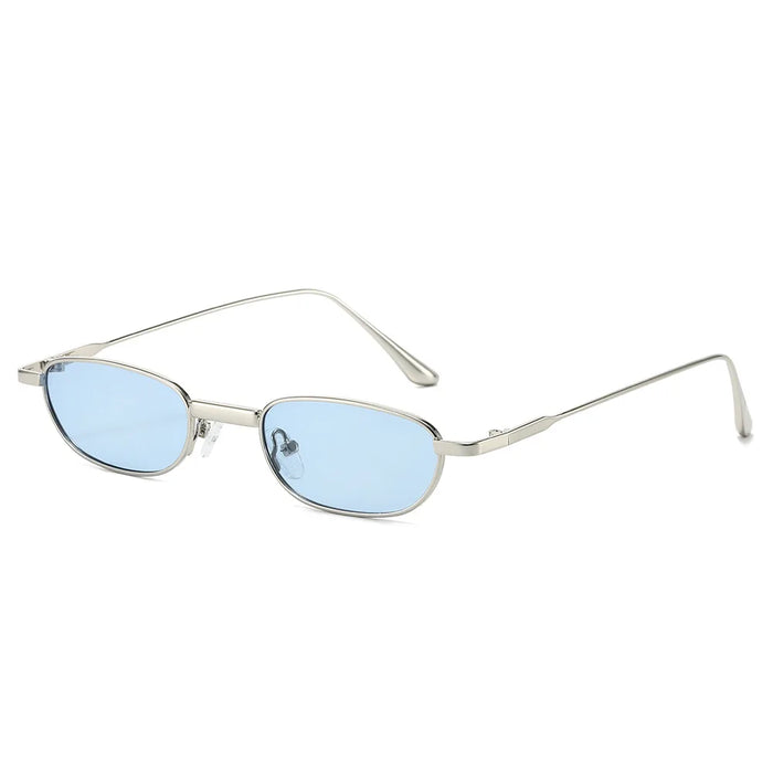 Luxury Small Frame Rectangular Women Sunglasses 2025 Fashion Brand Transparent Ocean Lens Design Metal Frame Men Glasses UV400