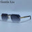 Rectangle Punk Rimless Sunglasses Men Vintage Polygon 2026 Luxury Brand Design Geometric Sun Glasses Male Hip Hop Eyewear Shades