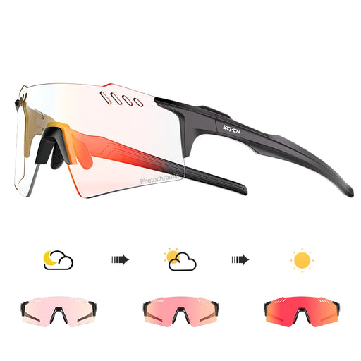 Gafas de Ciclismo Fotocromáticas SCVCN para Hombre y Mujer Gafas de Sol Transparentes para Bicicleta de Montaña MTB Ciclismo Deportes Triatlón Correr