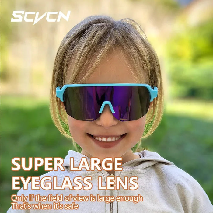 SCVCN New Children Cycling Sunglasses Outdoor Road Bike Eyewear Girls MTB Camping Hiking Glasses Teenager Sports UV400 Goggles