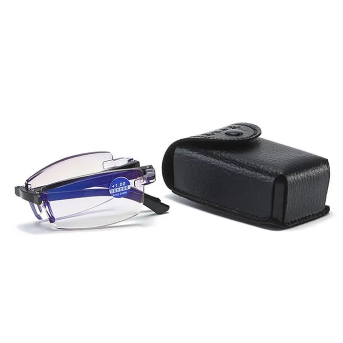 1PC Mini Portable Metal Reading Glasses With Case Vision Care Retro Light Weight Resin Lens Readers Presbyopic Eyeglass+1.0~+4.0