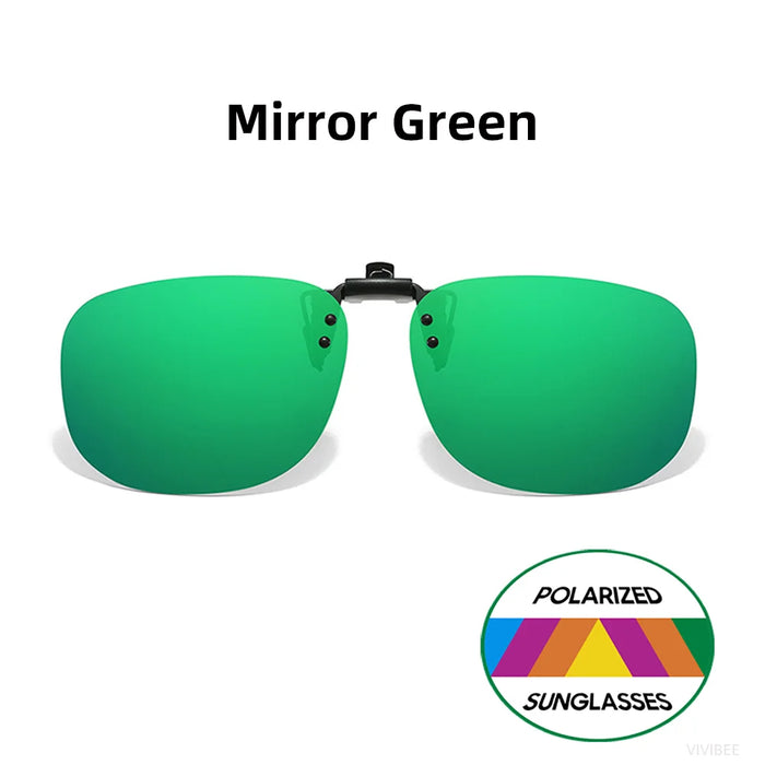 VIVIBEE Gafas de Sol con Clip Abatible Polarizadas para Hombre Cuadradas UV400 Fotocromáticas de Visión Nocturna para Mujer Clásicas con Clip de Espejo