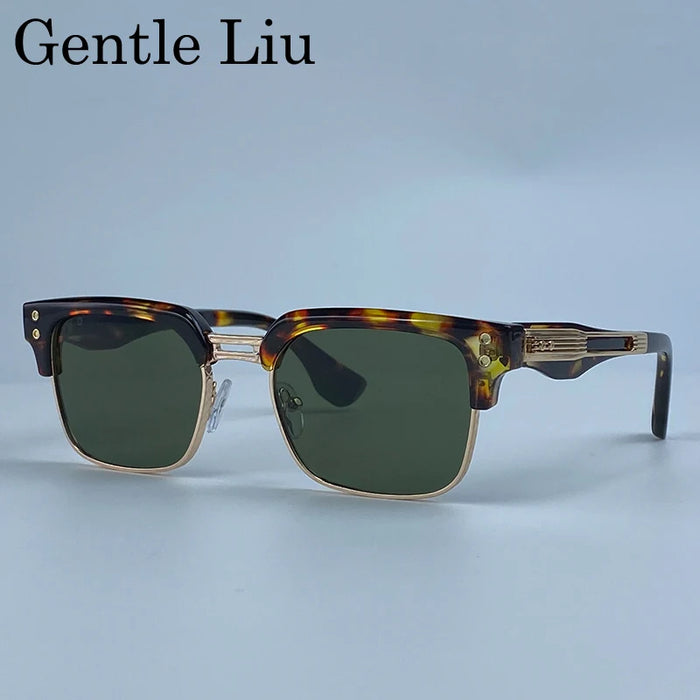 Retro Photochromic Classic Square Punk Sunglasses Men Metal Frame Driving Sun Glasses Male Vintage Luxury Brand Eyewear Shades
