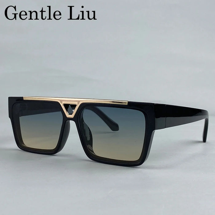 Gafas de sol cuadradas Steampunk polarizadas de gran tamaño para hombre 2025, marca de lujo, montura grande, gafas de sol para hombre, gafas retro clásicas UV400
