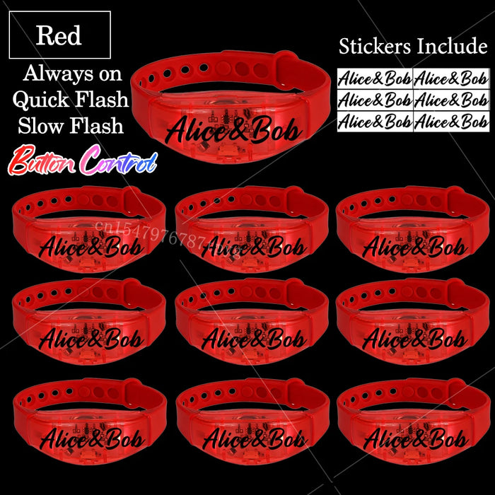 20-200 piezas Pulseras LED personalizables para bodas Pulsera de control de música y sonido Pulsera luminosa ajustable para bodas, cumpleaños, conciertos