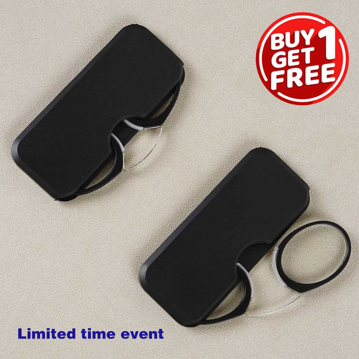 2PC Men Women Circular Nose Clip Reading Glasses Legless Ultra Thin Portable Clear Lens Durable Luxury Brand Designers Eyewear
