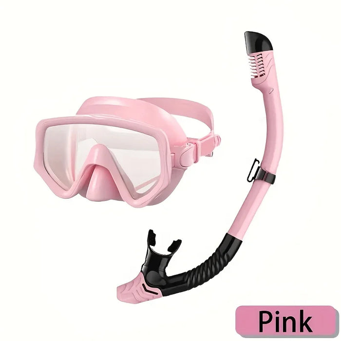 Scuba Diving Mask Snorkel Set For Adults Tempered Glass Professional Panoramic Snorkeling Gear Swimming Training Snorkel Kit