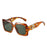 Square Sunglasses Women Ins Popular Fashion Double Color Frame Retro Leopard Shades UV400 Men Trending Sun Glasses Oculus